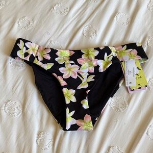 Hurley Black Floral Bikini Bottom